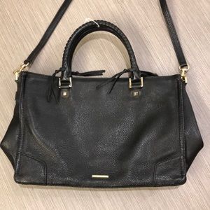 Rebecca Minkoff black leather Regan satchel tote